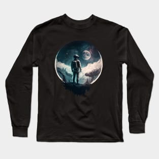 Exploring the Universe: A View from an Exoplanet to the Moon Long Sleeve T-Shirt